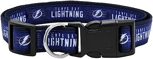 NHL Tampa Bay Lightning Collar for Dogs & Cats, Large. - Adjustable, Cute & Stylish! The Ultimate Hockey Fan Collar!