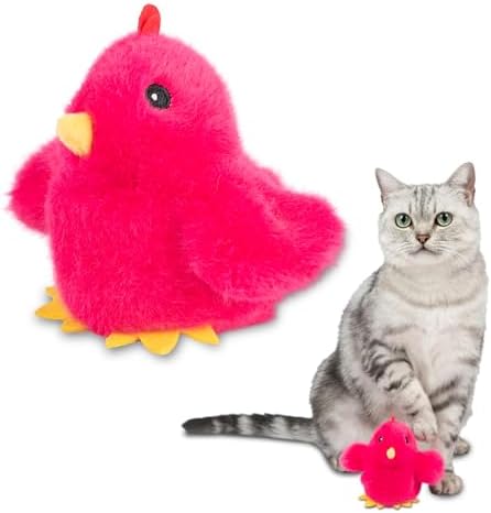 Best Pet Supplies Catify Interactive Flapping Cat Toy - Chick, Fuchsia