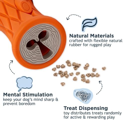 Tall Tails Natural Rubber Reward Interactive Dog Toy, Tree Trunk