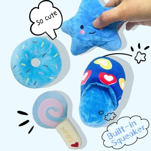 Puppy Toys for Small Dogs, 4 Pack Squeaky Plush Chew Toys for Puppy — Soft Interactive Teething Toys for Chihuahua, Yorkie, Small Breeds