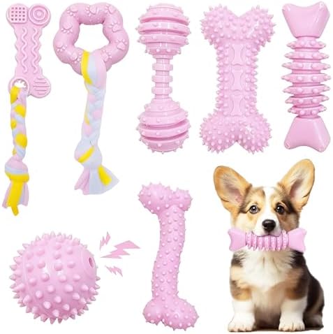Puppy Toys - 7 Pack Puppies & Small Dogs Chew Toys for Teething,Relieves Teething Anxiety, Soft & Durable Interactive Toys, Not for Heavy Chewer