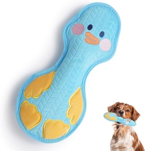 Nocciola Duck Squeaky Dog Toy, New 2025 Indestructible Dog Toy for Aggressive Chewers, Stuffed Toy with Two Tough Layers, Soft Minky Plush for Comfort and Chewing, Blue