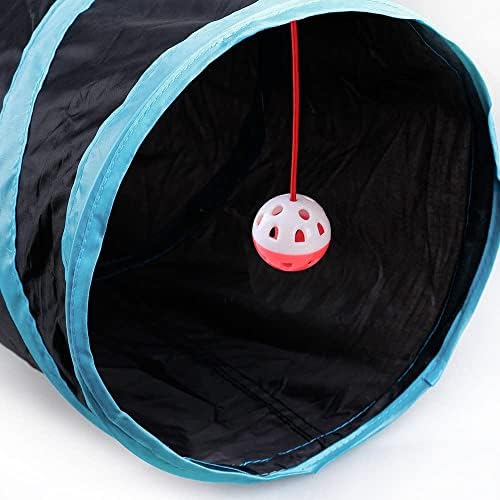 Upgraded Cat Tunnel Toy with 5 peek-a-Boo Windows, Large 4-Way Maze Tube