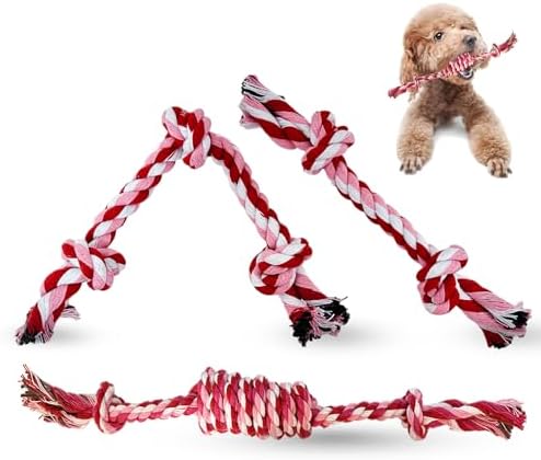 3 Pack Dog Rope Toys Puppy Teething Sturdy Cotton Chew Toy for Small Breed