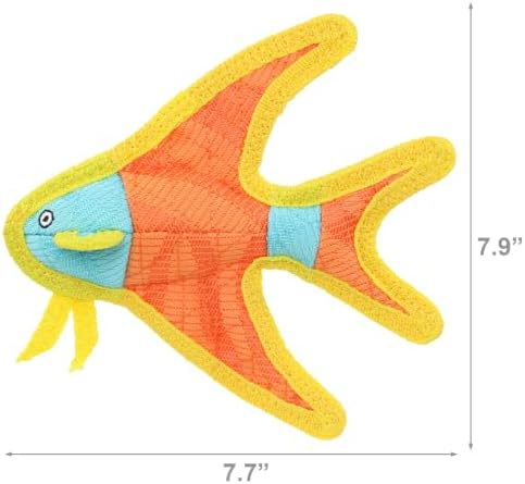 Tuffy® - DuraForce® : Jr Angel Fish Dog Toy: Ultra Durable Plush Toy with Multiple Layers & Reinforced Seams, Washable and Floats, DuraForce® Construction