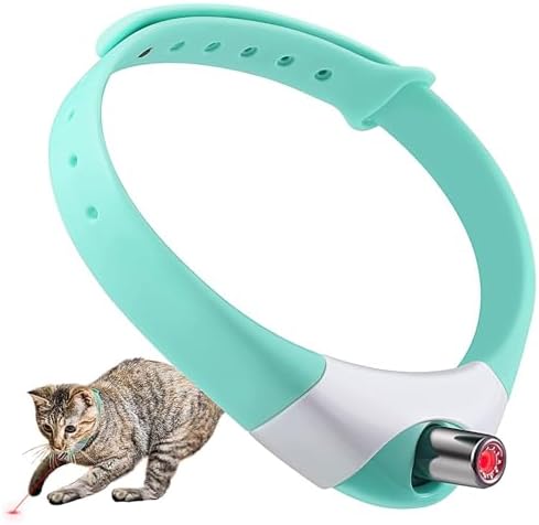 Automatic Cat Toys Laser Collar with Red Light, Interactive Cat Toys for Bored Indoor Cats, Rechargeable Electric Laser Cat Toy Wearable Collar for Kitten