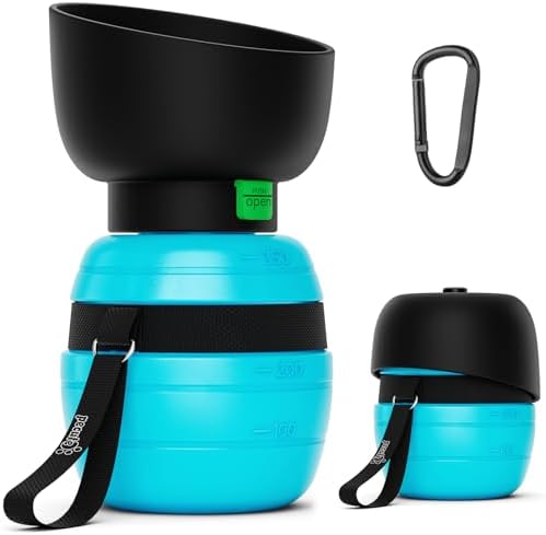 Pecute Portable Dog Water Bottle, 2 in 1 Cat Dog Travel Water Bottle Bowl Leakproof with Double Seal, BPA Free, Lightweight, Pet Small Animal Water Bottel Dispenser for Outdoor Walking Hiking Travels