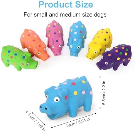 6 Pack Squeaky Pig Dog Toys, Rubber Pig Dog Toys for Puppy, Small, Medium Dogs, 4 Inch Durable Interactive Latex Squeaky Chew Toys