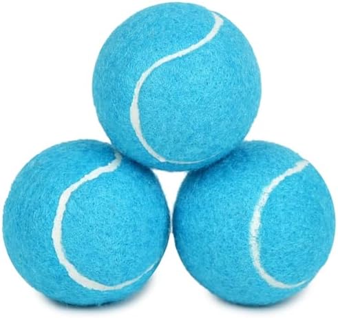 PrimePets Dog Tennis Balls 3 Pack, 2.5” Durable High-Bounce Tennis Balls for Dogs, Squeaky Dog Ball for Fetch & Training, Outdoor Interactive Dog Toy Ball for Small and Medium Dogs