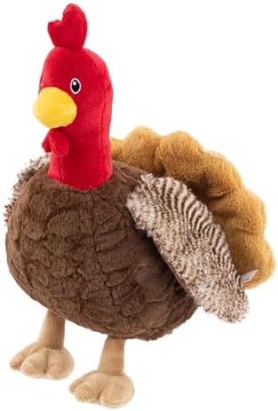 Fuzzl Plush Super Soft Sir Gobbles Turkey Dog Toy & Comforter – Cuddly Plush with Squeaker, Gentle Dog Toy for Puppies & Small, Medium & Large Dogs