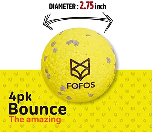 FOFOS Dog Balls Tennis Balls Dog Chew Toys for Aggressive Chewers ETPU 4Pcs