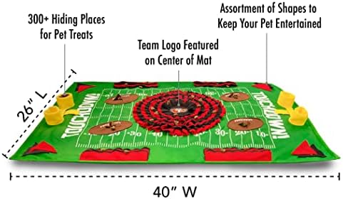 NFL San Francisco 49ers Dog Snuffle Mat – Interactive Pet Slow Feeder, Football Field Design Food Puzzle Toy for Dogs & Cats, Foraging Activity Mat for Smarter Feeding