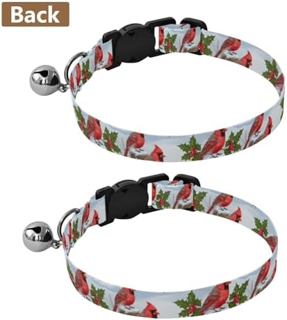 Winter Tree Forest Red Pet Collars for Cats, 2 Pack Dog Collar with Bell
