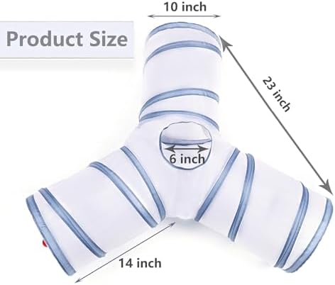 Cat Tunnel Tube Toys, 3 Ways Tunnels for Indoor Cats with Play Ball