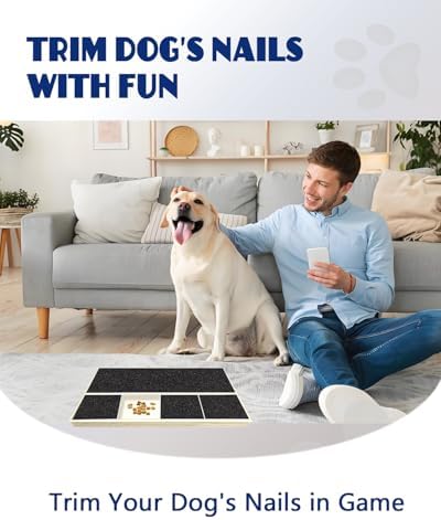 Dog Nail Scratch Pad with Treat Box & Pet Nail Clipper, Interactive Training Tool for Filing Dog Nails, Best for Small Dogs & Puppies, Not A Chew Toy