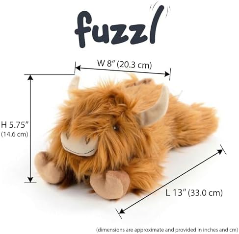 Fuzzl Super Soft Dog Toy Harry Highland Cow Large