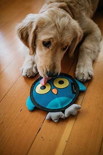 Hyper Pet Firehose Flyers Owl Squeaky Dog Toy, Grey