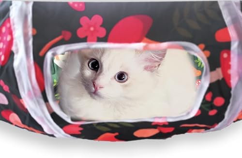 Sheldamy Cat Tunnel, S-2-Way Cat Tunnels for Indoor Cats, Collapsible Cat Play Tunnel, Interactive Toy Maze Cat House for Cats, Puppy, Kitty, Kitten, Rabbit