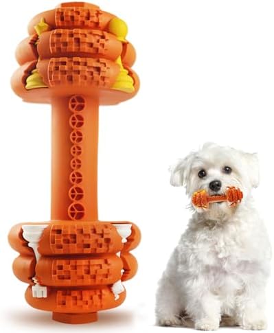 Dog Chew Toys for Aggressive Chewers,Food Grade Non-Toxic Dental Pet Toy,Tough Durable Indestructible Dog Toys for XSmall Dogs.Orange（5IB-8IB）