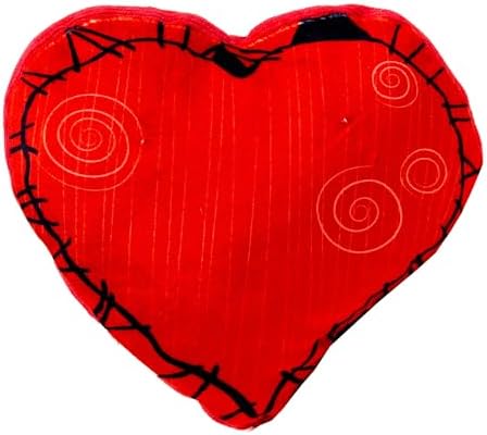 Buckle-Down Disney Squeaky Plush Dog Toy for Large, Medium & Small Dogs, The Nightmare Before Christmas Jack and Sally Heart Pose, 3.0" x 7.5"