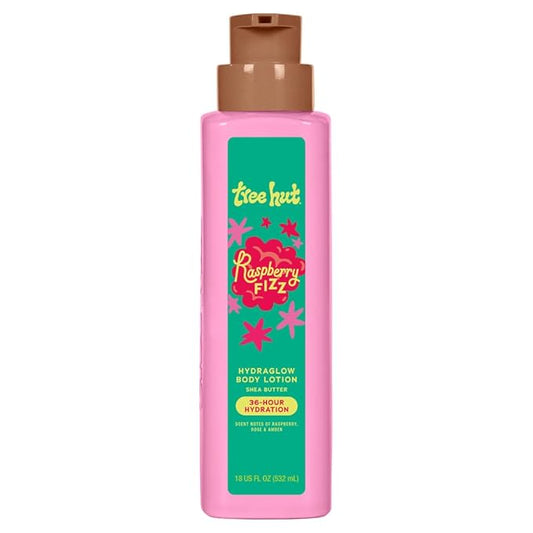 Tree Hut Hydraglow Body Lotion Raspberry Fizz, Mothers Day Gifts, Hydrating & Nourishing Daily Moisturizer for Smooth, Radiant Skin, Lightweight Fast-Absorbing Formula, 18 fl oz