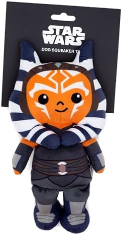 Star Wars Squeaky Plush Dog Toy for Large, Medium & Small Dogs, Ahsoka Tano, 3" x 6"