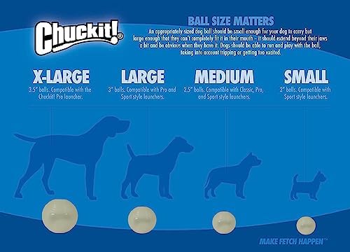 Chuckit! Glow in the Dark Bouncy Balls - Ball for Dogs, Dog Toy, Max Glow Balls - Extra-Large, 3.5 Inch (Pack of 12)
