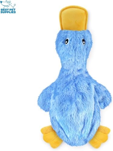 Best Pet Supplies Interactive Squeaky Dog Toy - Crinkle Duck Set | Pack of 3, Stuffing Free Body, Soft, Squeaks & Crinkles, No Mess, Perfect for Moderate Chewers, Toss and Fetch Play