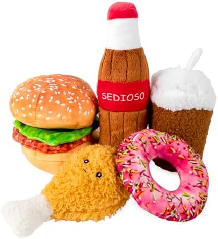 Sedioso Large Dog Toy Set, 5-Pack Stuffed Dogs Chew Toys, Durable Plush Dog Toy, Dogs Squeaky Toys for All Breed
