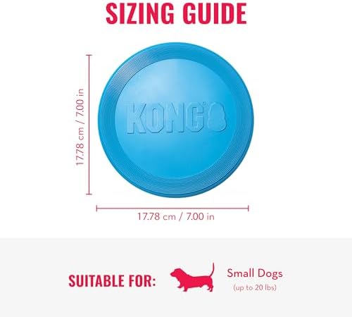 KONG Puppy Flyer, Soft Rubber Flying Disc Toy, for Small Puppies, Blue