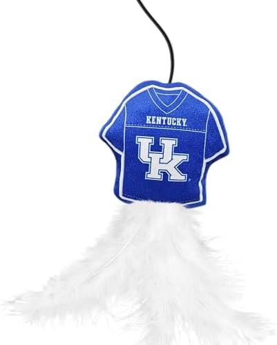 Pets First NCAA Kentucky Wildcats Team Jersey Wand with CAT NIP, Cat Toy Jersey Shaped Plush Teaser Toy for Cats & Kittens - Interactive Pet Toy for Play & Exercise