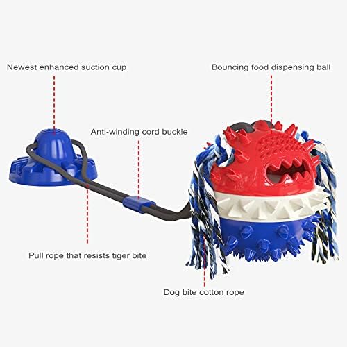 Dog Toys for Aggressive Chewers Large Breed,Suction Cup Tug of War Pull Toy