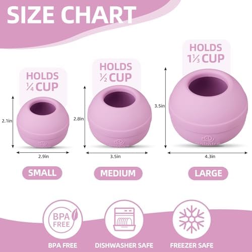 Long-Lasting Interactive Dog Lick Toy, Stuffable Dog Enrichment to Keep Dogs Busy, Wobbly Treat Dispensing Freezable Chew Toys, Food-Grade Safe (Pastel Purple,S)