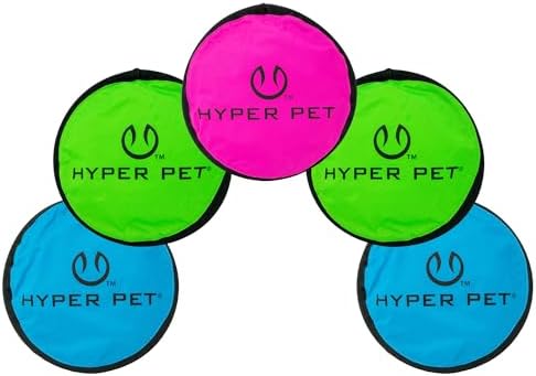 Hyper Pet Flippy Flopper Flying Disc Soft Dog Toy 9 Inch, Floats, 5 Pack
