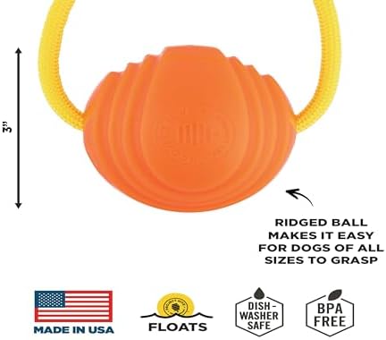 Project Hive Large Looped Dog Ball | Interactive Toys Compatible with Hive Zoomer Dog Ball Thrower | Perfect for Fetch and Tug Play | Orange