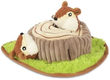 P.L.A.Y. Cute Plush Dog Toys - Forest Friends Critter Themed Durable Interactive Squeaker Chew Toy, Great for Puppies & Small, Medium, Large Dogs - Machine Washable, Recycled Materials (Chipmunks)