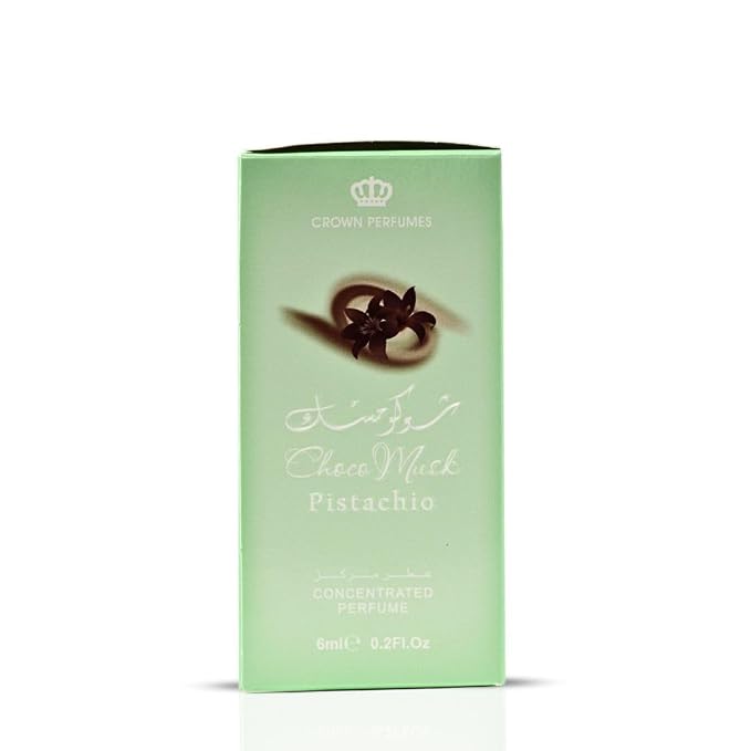 Al-Rehab Choco Musk Pistachio Perfume Oil Roll-On - 6ml (0.2 oz) | Nutty Gourmand Fragrance with Pistachio, Chocolate & Vanilla | Sweet, Creamy & Addictive | Long-Lasting Scent for Women & Men