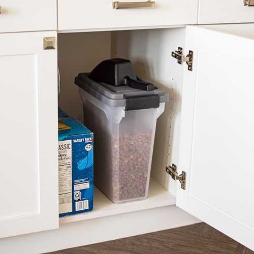 IRIS USA Dog Food Storage Container, Up to 13 lbs, Dark Gray, Made in USA