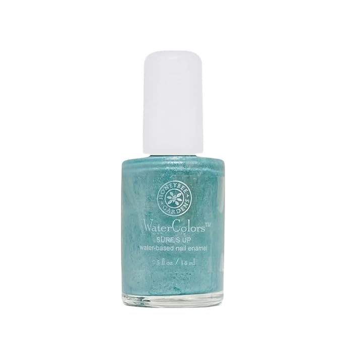 Honeybee Gardens Water-Based Nail Enamel, Surf's Up, Slight Iridescence & Matte Aquamarine, Eco-Friendly, Odorless & Vibrant Polish, 0.5 fl oz