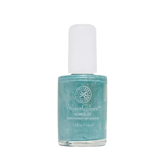 Honeybee Gardens Water-Based Nail Enamel, Surf's Up, Slight Iridescence & Matte Aquamarine, Eco-Friendly, Odorless & Vibrant Polish, 0.5 fl oz