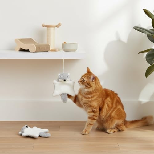 Plush Cat Kicker Toy with Crinkle Texture, Lightweight Interactive Chase Toy for Indoor Cats, Soft Stuffed Pet Plaything (1 Pack)