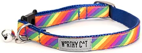 THE WORTHY DOG Summer Pattern, Breakaway Cat Collar, with Bell, Multi
