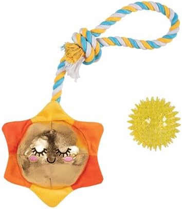 Fringe Studio Plush Dog Toy with Rope, Sun-Day I'm in Love, Pet Shop Collection (314526)