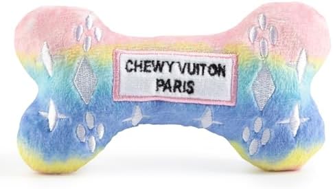 Haute Diggity Dog Chewy Vuiton Bone Plush Dog Toy, Designer Parody Toy