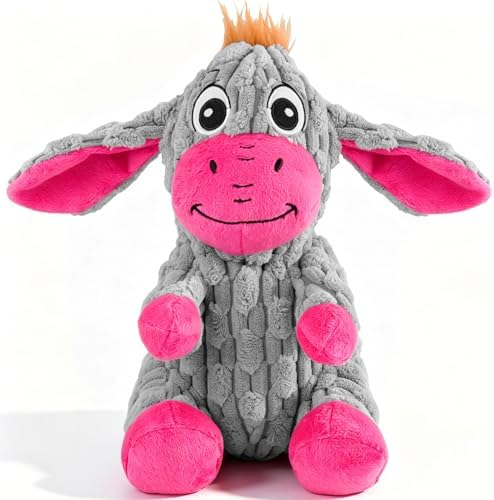 Squeaky Plush Dog Toy with Crinkle Ears for Small and Medium Dogs