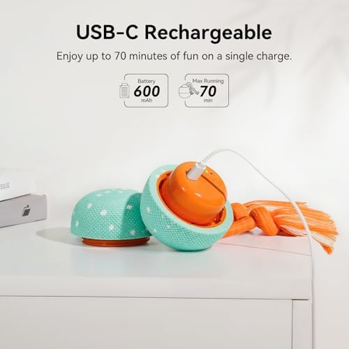 Smart Interactive Dog Toy, Wicked Ball Rolly, Automatic Moving, Bouncing, Rotating, E-TPU Material, Active Rolling Interactive Dog Ball for Medium and Large Dogs