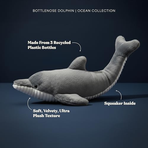 Premium Plush Dog Toy - Dolphin Plush Dog Toy, Medium Eco Friendly