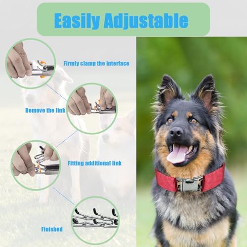 Prong Training Collar for Dogs, Rotating Ring Welding, Adjustable Dog Training Pinch Collar with Quick Release Buckle, for Small Medium Large Dogs
