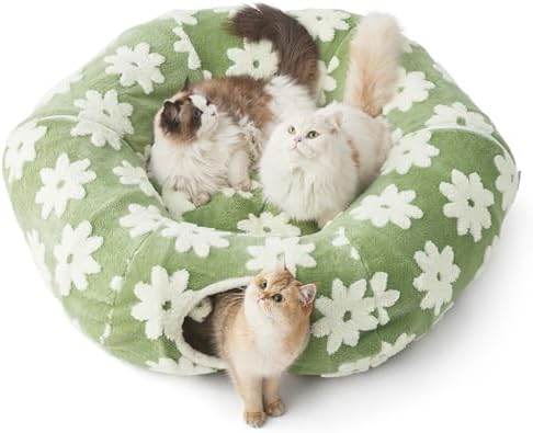 Lesure Donut Cute Jacquard Large Cat Tunnel Bed Kitten Toys for Dog Bunny