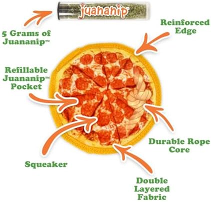 Doggijuana Supreme & Pepperoni Pizza Dog Toy Bundle | 2 Pack, Squeaky